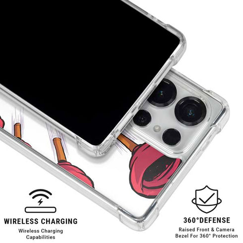Marvel Deadpool Babypool Shooting Galaxy S25 Ultra Clear Case